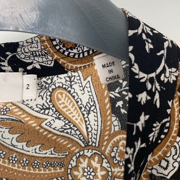 ALC Lox Blouse 100% Silk Size 2, Long sleeves Keyhole Detail Multicolor - Picture 6 of 12